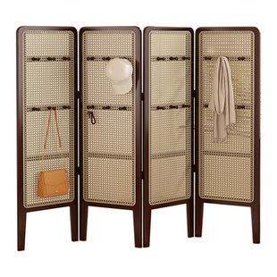 中古风屏风隔断卧室可折叠移动格栅家用客厅办公室简易遮挡背景墙