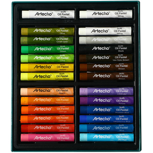 蒙玛特 超软油画棒全套装专业材料白色软性重彩蜡笔3D立体软化作品diy工具24色36色初学者油性儿童安全不脏手