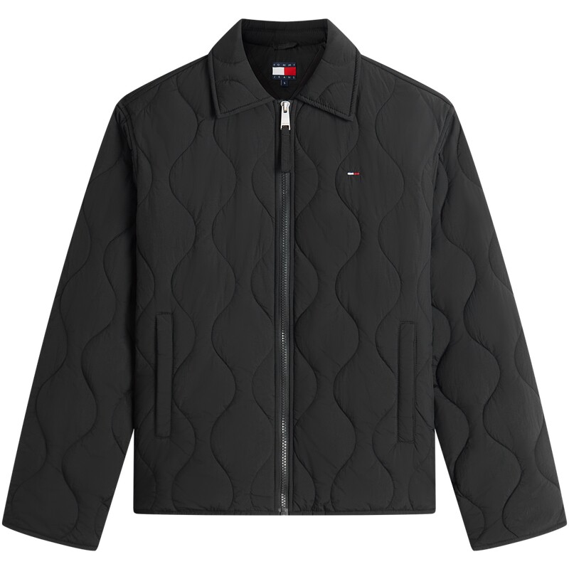 Tommy女装波浪绗缝翻领轻薄棉服
