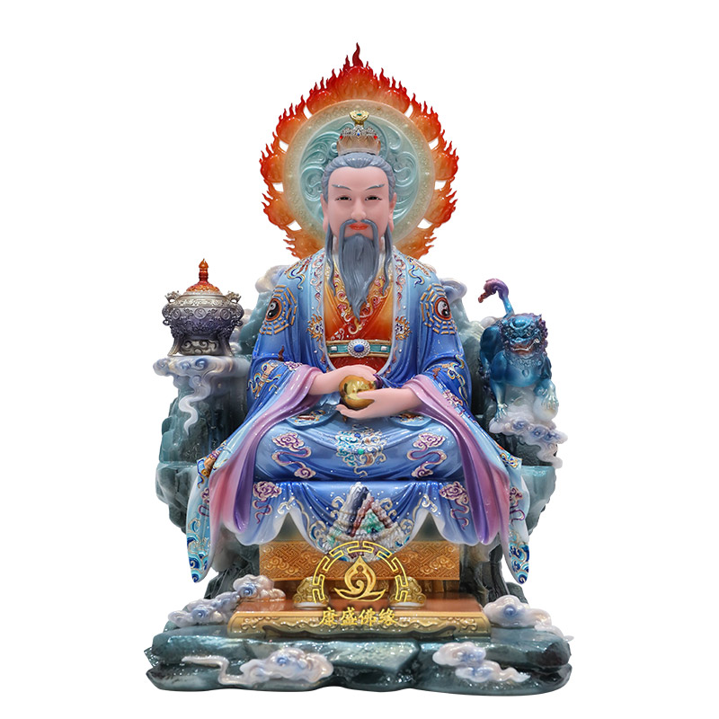 汉白玉三清道祖神像家居供奉摆件