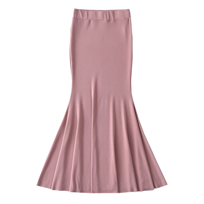 纯欲高腰紧身弹力包臀鱼尾裙长裙