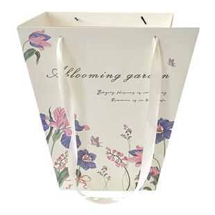 【3.8女神节】芯苼 原创爱在花丛梯形手提袋花店鲜花束包装礼品袋