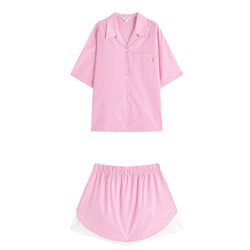 AMYDIMO亚麻短袖居家服套装女夏