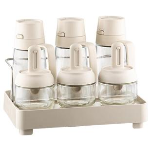 onlycook油壶调料罐收纳套装厨房自动开合玻璃油壶酱油盐醋分装罐