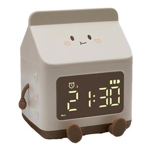 智能牛奶盒闹钟2026新款学生专用起床神器儿童男女孩强力叫醒静音