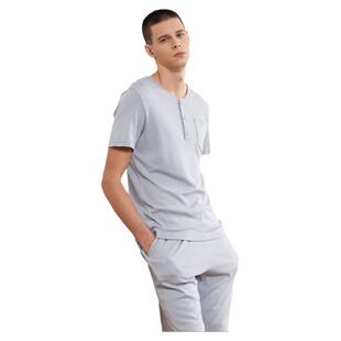 Bonny/博尼夏季家居服轻薄透气男士居家套装宽松舒适睡衣套长裤