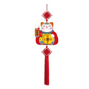 2026年新春中国结背景墙装饰挂件招财猫挂饰门口客厅玄关招财新款