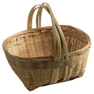 竹编篮子采摘竹篮手工编织手提菜篮大篮子水果收纳筐买菜