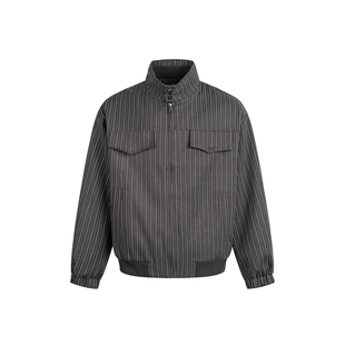 Dreammade 老钱风新贵条纹夹克男春秋季2026新款工装男生质感外套