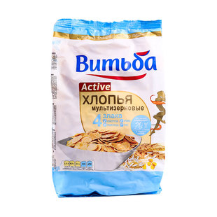 俄罗斯进口玉米片即食早餐干吃维奇卡麦片零食谷物杂粮亚麻籽即食