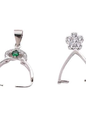 diy珠子纯银蜜蜡琥珀卡扣吊坠