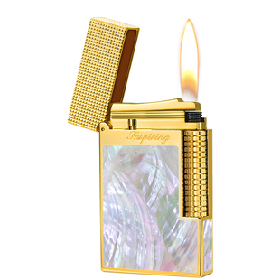 2025新款高端定制火机送男友高级耐用金属砂轮高档朗声彩贝打火机