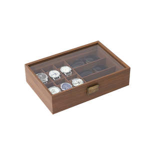 黑胡桃木软枕手表收纳盒家用手表放置盒腕表收藏箱手表箱展示盒子