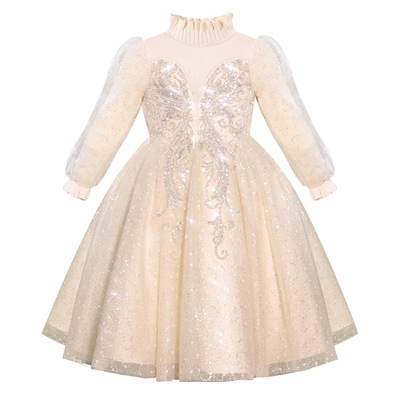 女童连衣裙礼服公主裙儿童蓬蓬纱裙小女孩花童婚礼主持人艾莎裙子