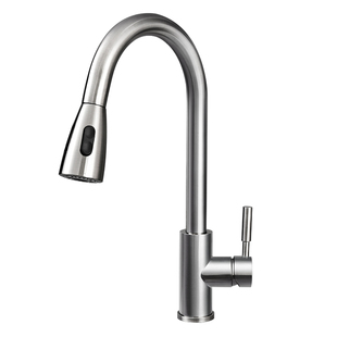 潜水艇厨房洗菜盆不锈钢可抽拉式水龙头 冷热水伸缩拉伸龙头花洒