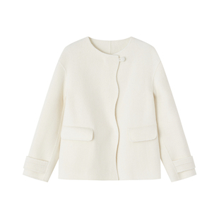 indicia标记2025冬季新款温柔优雅冬日氛围感带围巾大衣L2D5DY296