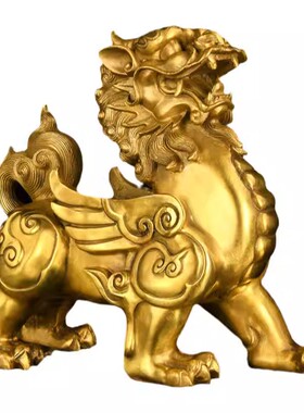 铜貔貅摆件一对黄铜招貔犰皮丘铜制貔貅财客厅办公室开业礼品大号