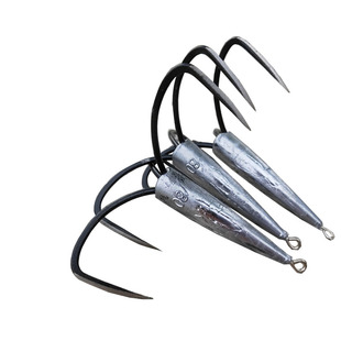 黑色锚钩刀锋锚 锚鱼钩 黑色大号80克 长砣锚钩三锚钩刀尖挂鱼钩