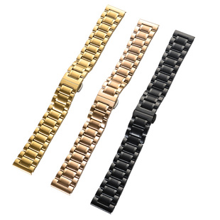 适配格拉苏蒂手表带钢带男偏心月相参议员原创复古实心精钢手表链