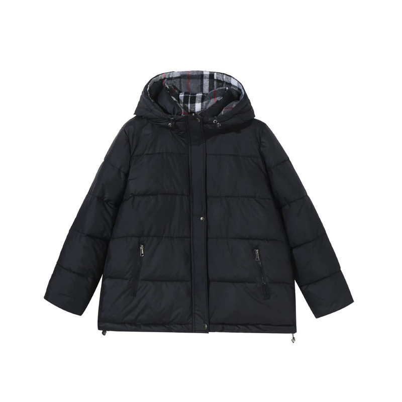 大码连帽棉服女冬200斤胖mm