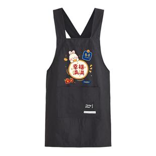 25年可定制家用做饭围裙舒适透气防油防水工作服餐饮卡通男女罩衣
