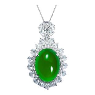 天然冰透冰种玛瑙玉髓鸽子蛋满钻项链女气质时尚轻奢高级感锁骨链