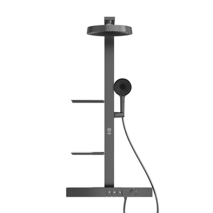 德希顿6067花晒头淋浴套装置物白色花洒无顶喷简装家用钢琴键增压