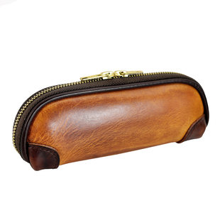 创意文具笔袋收纳眼镜盒意大利头层牛皮真牛皮手工简约文艺礼物