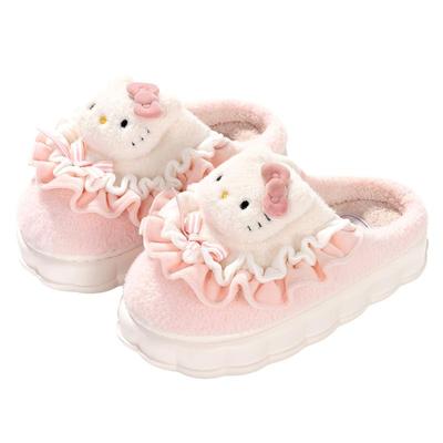 hellokitty棉拖鞋女冬季厚底毛拖