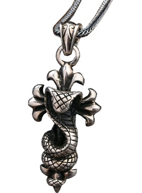 银饰品复古十字架项链男士吊坠