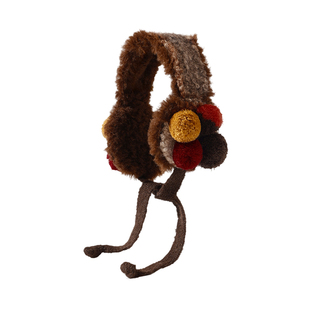 美拉德复古绑带耳包毛绒耳罩女冬季骑行保暖防寒防冻护耳套耳捂子