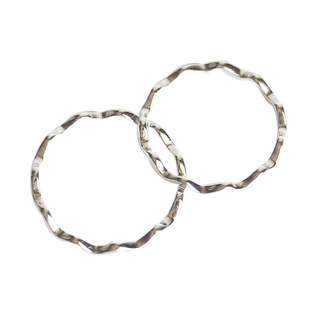 光面波浪银戒指S925纯银简约纤细关节戒尾戒脚趾戒极细秀气潮人女