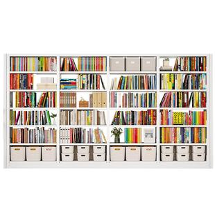 家用图书馆钢制书架落地置物架儿童书柜绘本架简约客厅铁艺储物架