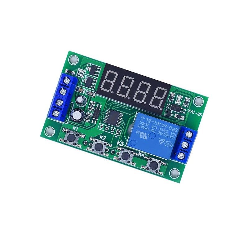 一路延时定时继电器模块YYC-2S循环脉冲断电5V12V触发