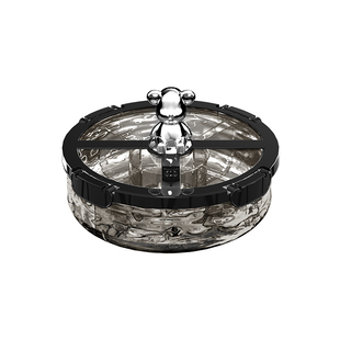 密封旋转网红果盘家用坚果瓜子收纳盒糖果盒卡扣式客厅水果干果篮