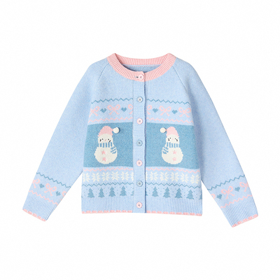 笛莎童装女童毛衣冬季新款中大童儿童女孩时尚针织衫开衫加厚圣诞