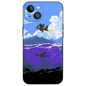 凤王洛奇亚像素复古碧海蓝天游戏怀旧清新小众手机壳适用于iPhone17苹果16卡通动漫迷磨砂硅胶磁吸防摔保护套