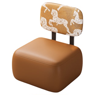 万向轮小凳子家用软包矮凳带靠背懒人椅子滑轮移动凳子客厅沙发凳