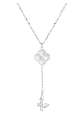 茉奢幸运福蝶碎碎冰吊坠项链