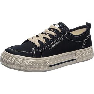 人本帆布鞋女春季2026新款百搭女鞋网面透气爆款板鞋男款休闲鞋子