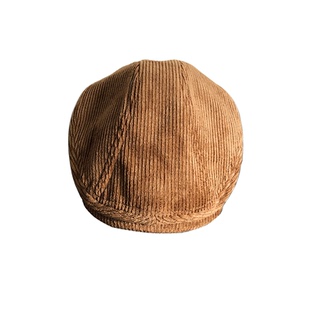 鸭舌帽女帽复古帽驼色灯芯绒男帽秋冬帽文艺青年前进帽黑色贝雷帽