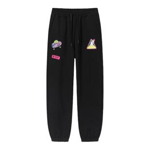 tokidoki冬季新款贴标印花款针织裤男女同款甜酷趣味休闲长裤