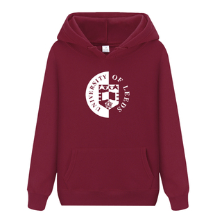 Leeds 英国利兹大学校服秋冬季加绒加厚连帽衫卫衣学生情侣装外套