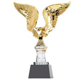 金属握手翅膀水晶奖杯 文娱比赛大型公益活动颁奖纪念 免费刻字