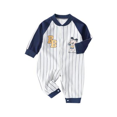 巴布豆婴儿连体衣春秋长袖款纯棉