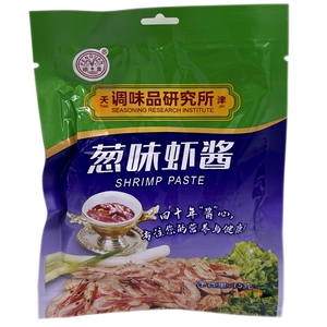 天津特产喷泉牌葱味虾酱75g/袋熟