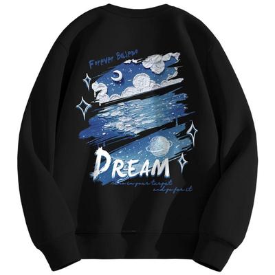 美式潮牌重磅卫衣男款圆领套头衫