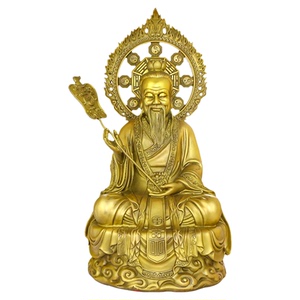 黄铜彩绘太上老君元始灵宝善缘堂