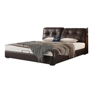 政府补贴帕沙曼真皮床储物现代主卧大床1米8双人床软包可调节靠背