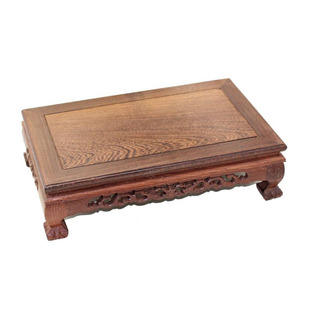 鸡翅木长方形底座摆件奇玉石头花盆景紫砂壶貔貅佛像虎脚实木木托